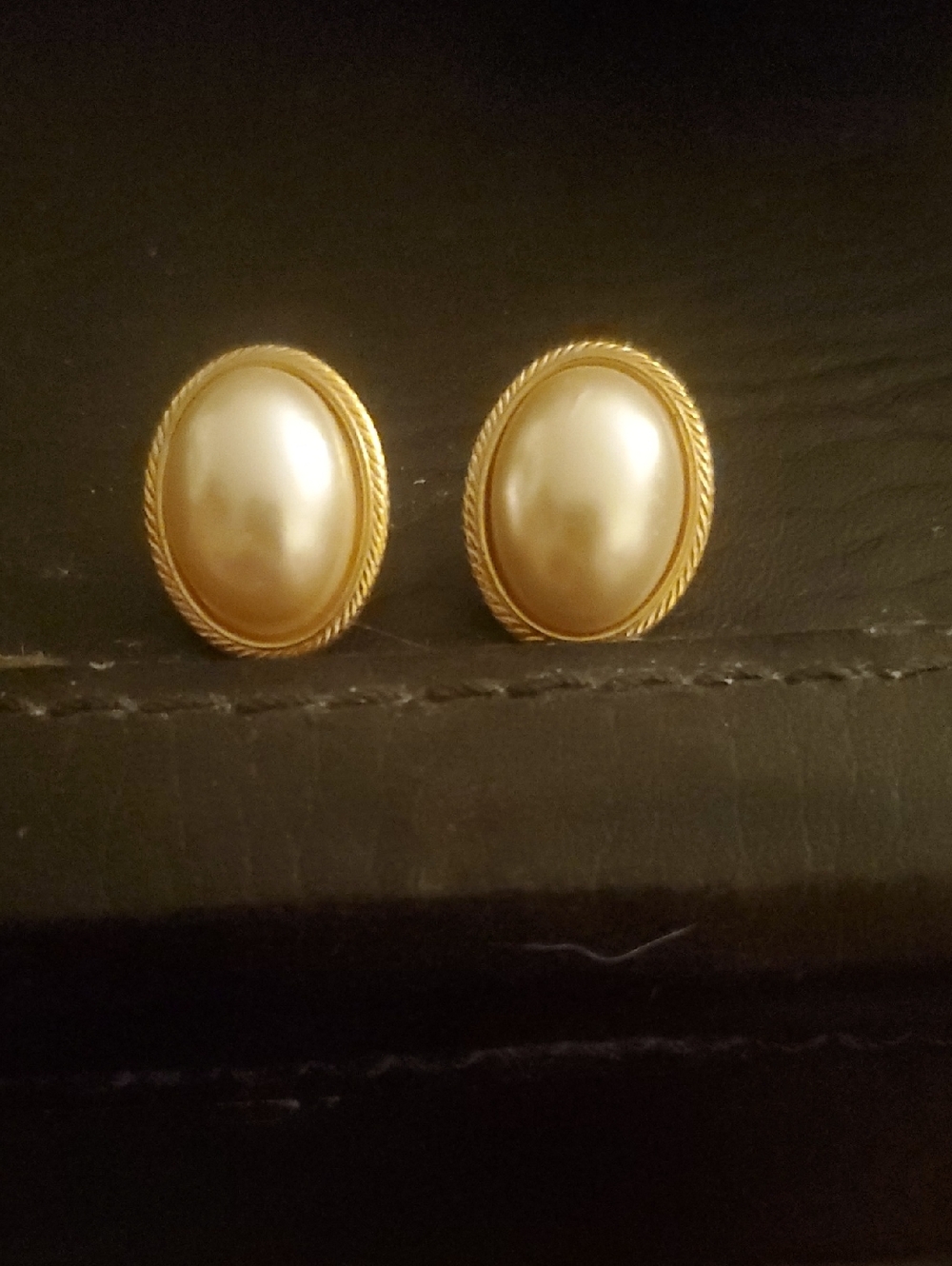 Earrings Napier Gold-Tone Pearl Oval Pierced Earrings Womens Jewelry Vintage